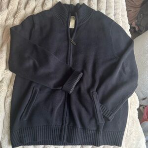 L.L. Bean Men's Navy Zip-Up Sweater